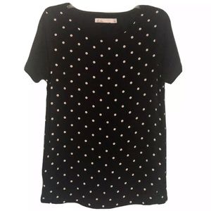Madewell Hi-Line Top Women's Black Polka Dot Sz M